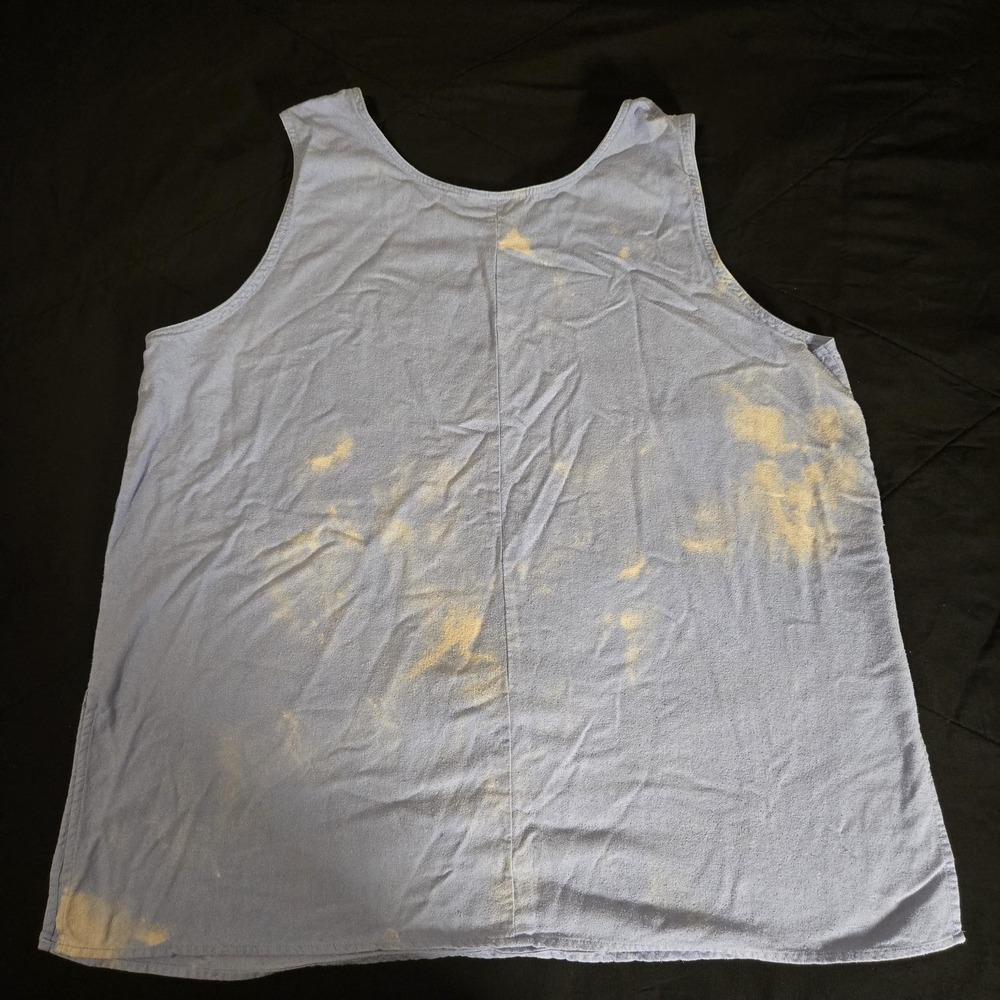 Cervelle Tank Top Womens 1X Blue White 100% Silk‎ Embroidered Floral Scoop Neck - Picture 5 of 8